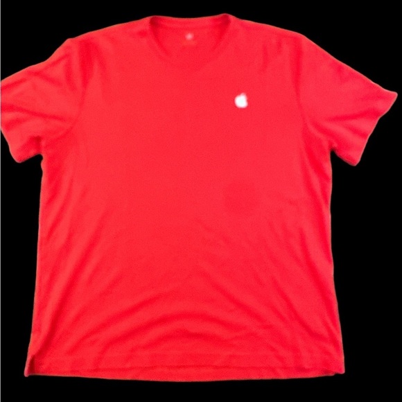 Apple Tops - Apple Women’s Stretch T Shirt with Embroidered Apple. Red in‎ Large.
